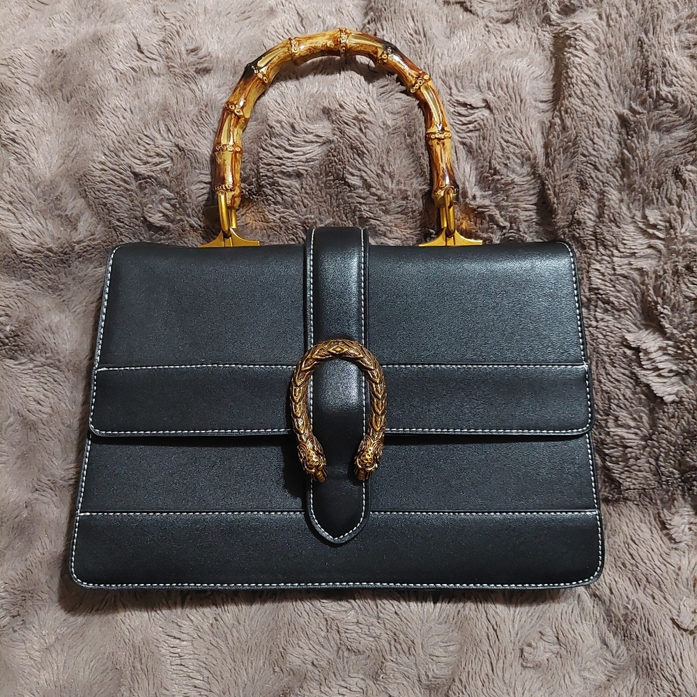 Designer Dionysus style purse NWOT bamboo and bronze trim